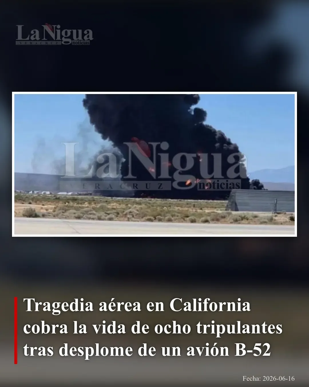 Accidente fatal de un B-52 en California deja ocho militares sin vida durante entrenamiento