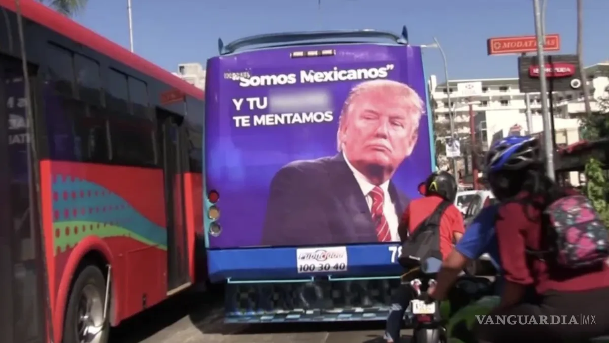 Autobuses de Acapulco transmiten mensajes directos contra las políticas de Trump