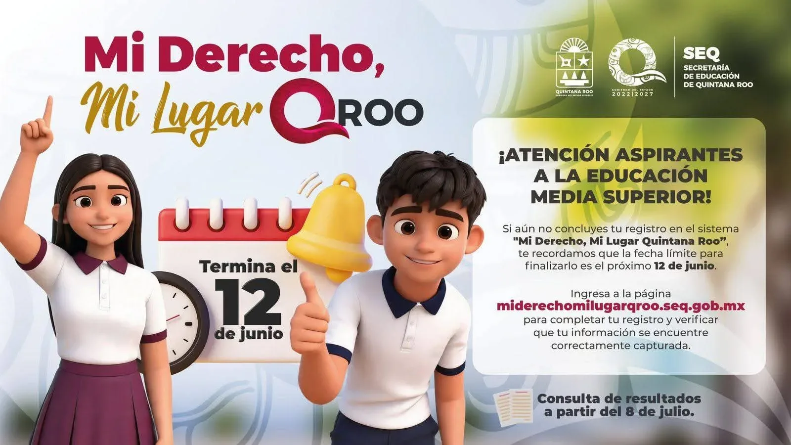 Cierre de inscripción para bachillerato en Quintana Roo pone en riesgo miles de espacios disponibles