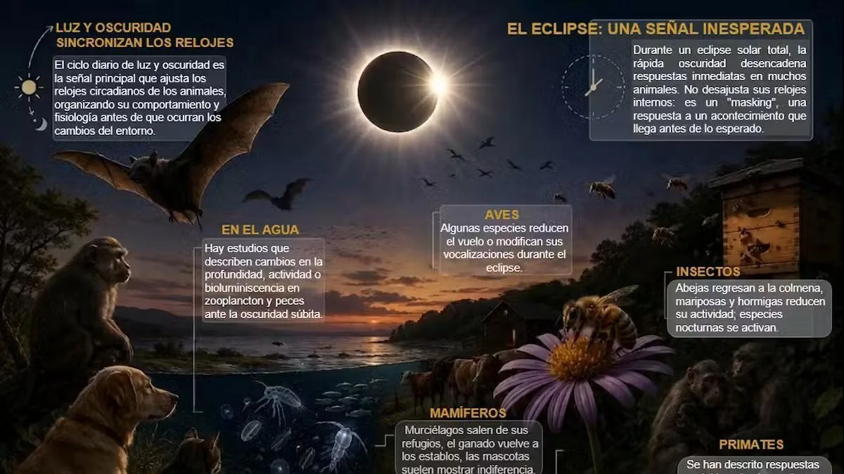 Cómo afectan los eclipses solares al comportamiento animal y sus relojes biológicos