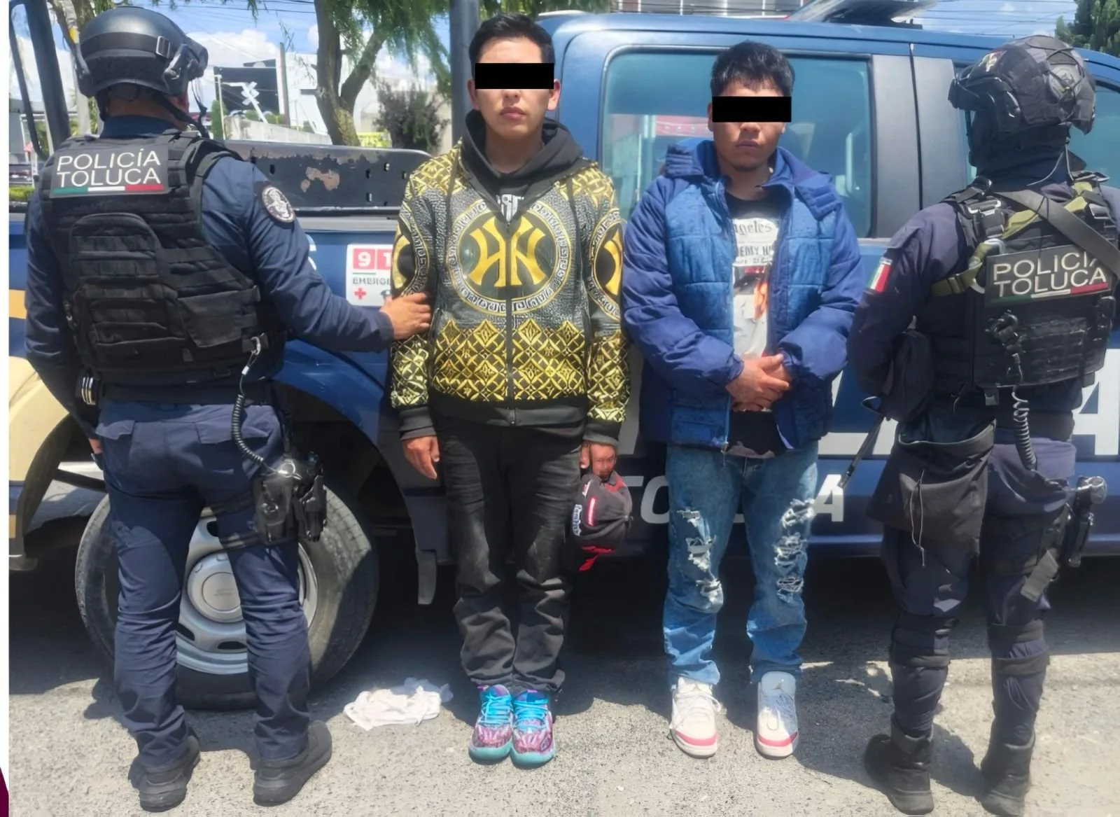 Detienen en Toluca a cuatro por robo de motocicletas y posesión de drogas