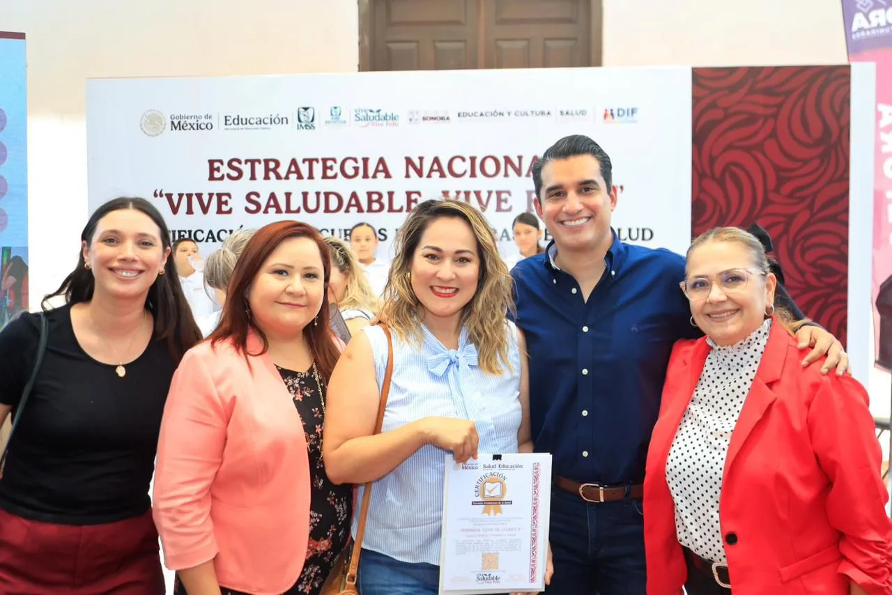 Escuelas de Sonora reciben certificación por promover la salud y el bienestar integral