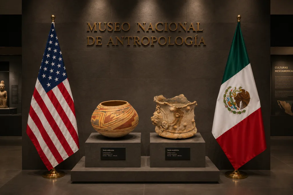 Estados Unidos devuelve a México dos piezas arqueológicas prehispánicas recuperadas