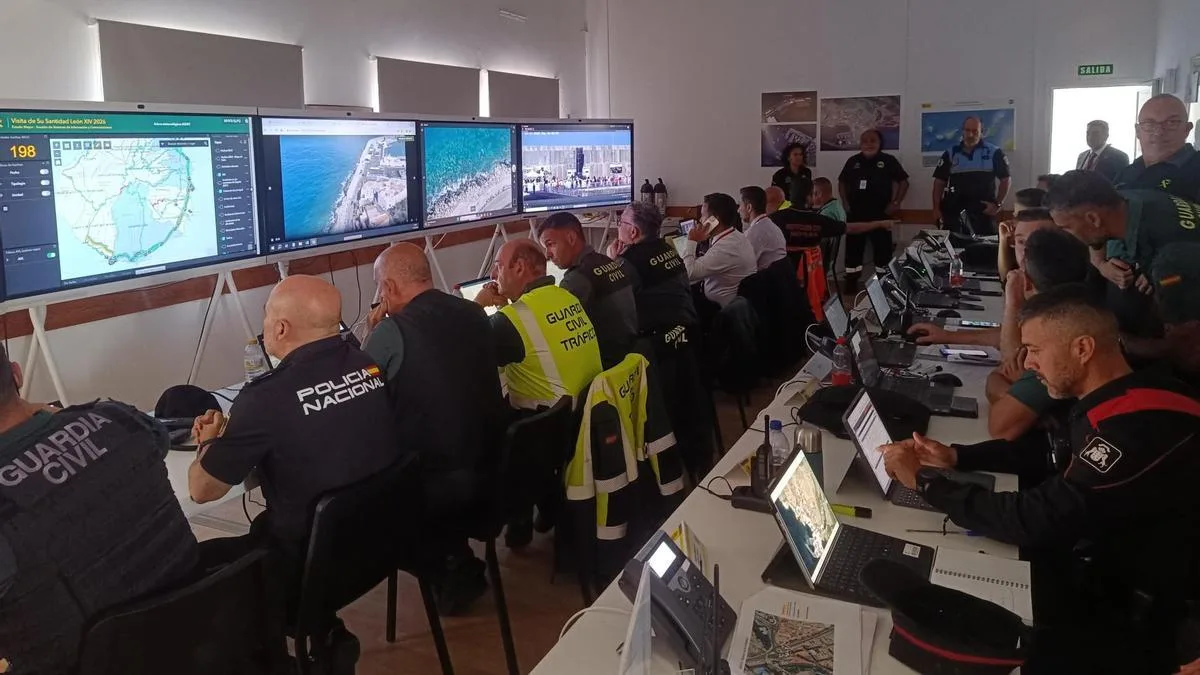 Guardia Civil coordina con tecnología avanzada la seguridad en la visita del papa a Arguineguín