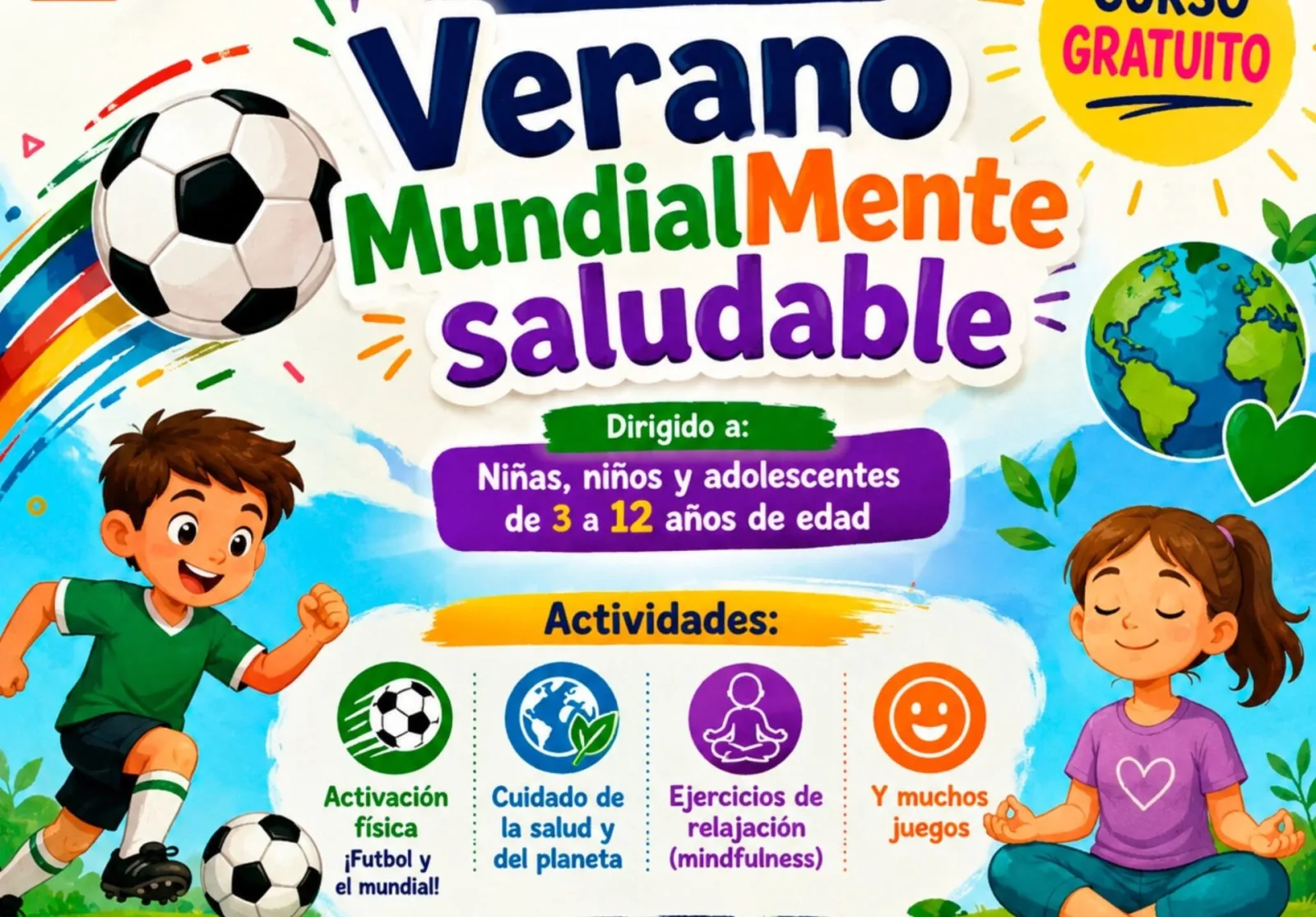Inscriben gratis a niños y jóvenes en curso de verano para promover salud integral