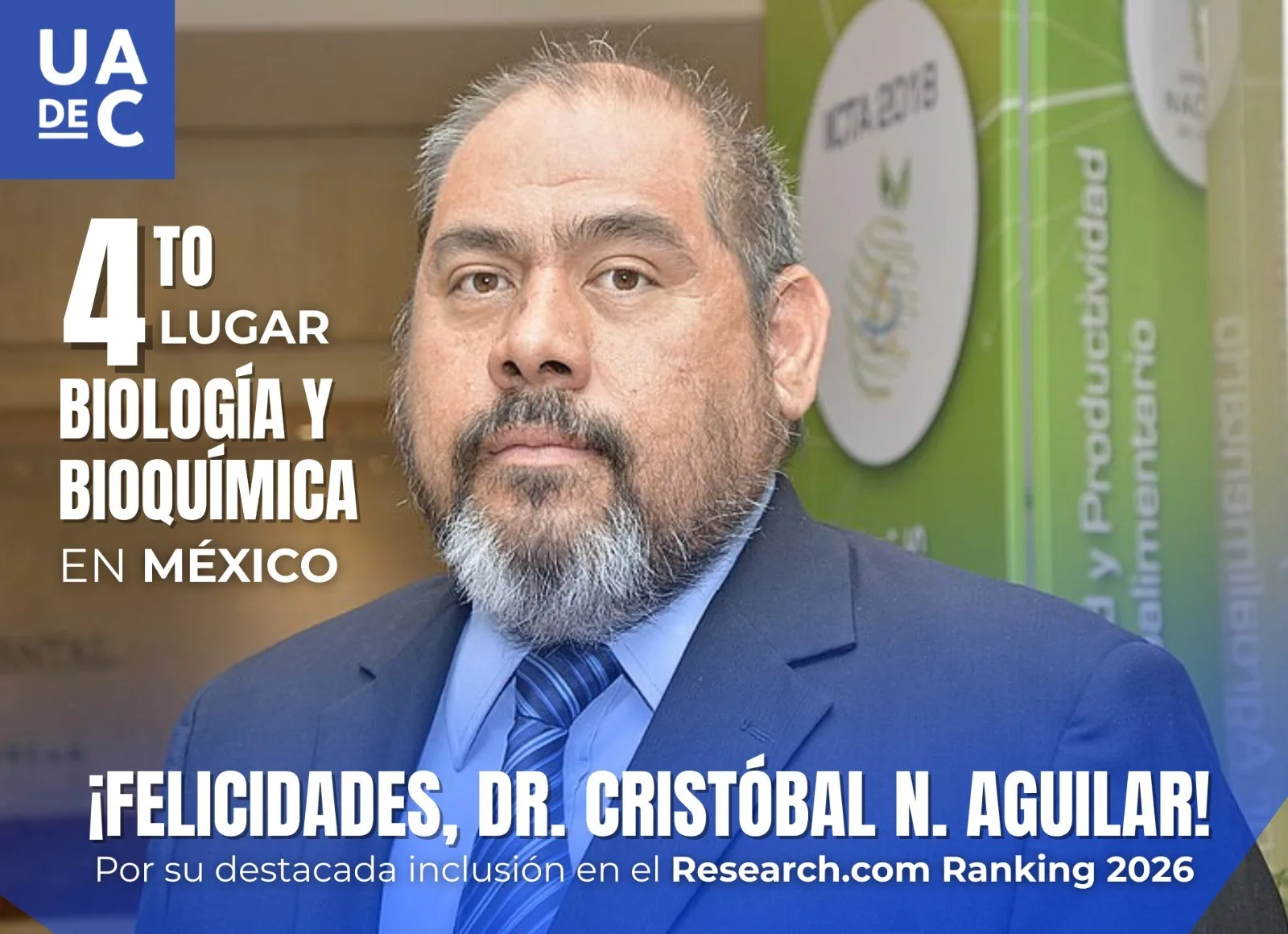 Investigador de la Universidad Autónoma de Coahuila figura entre los mejores en Biología y Bioquímica en México