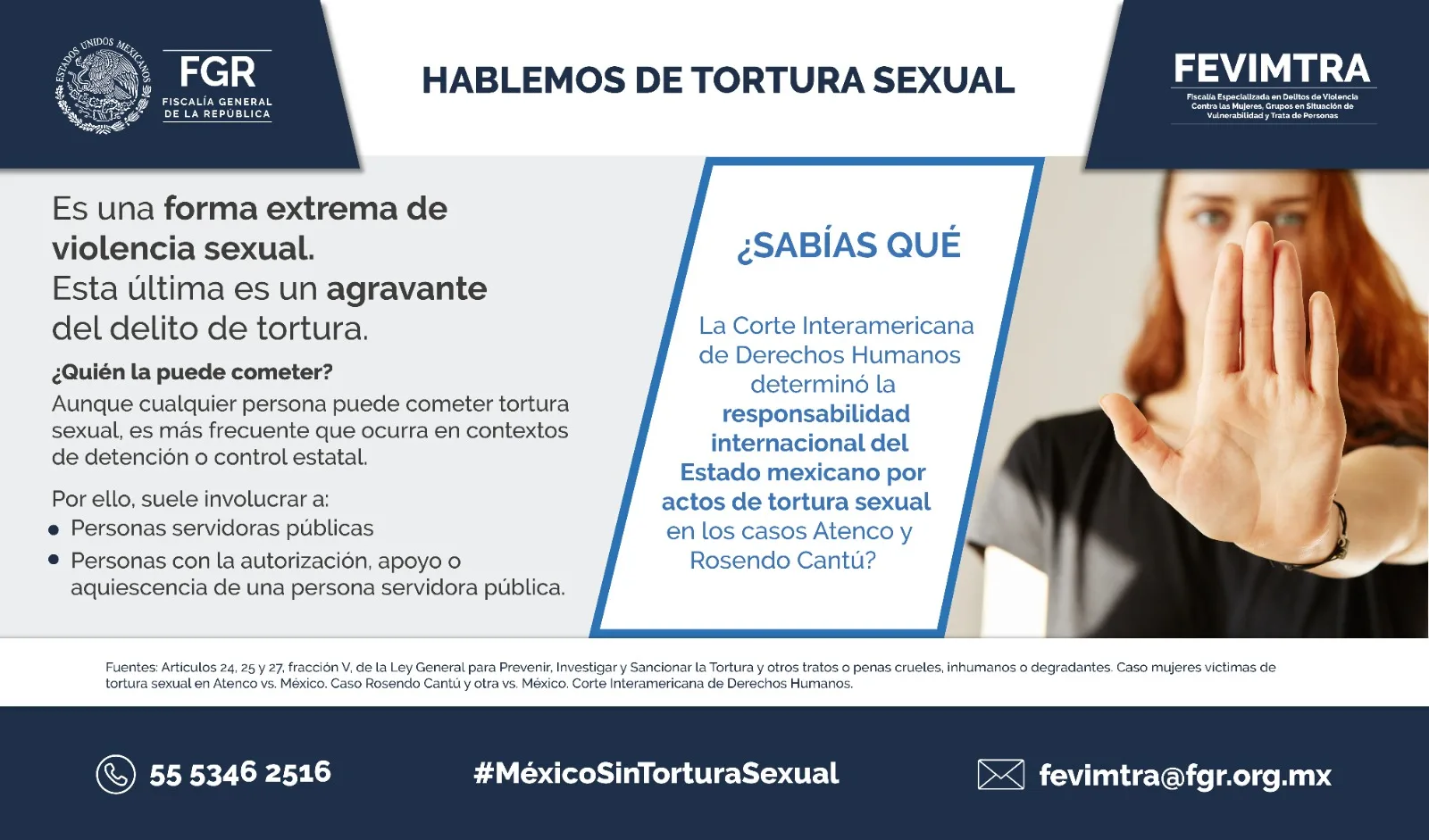 La FGR lanza campaña para prevenir y erradicar la tortura sexual contra mujeres