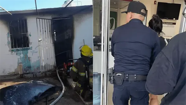 Rescatan a mujer con quemaduras durante incendio en vivienda de Hermosillo