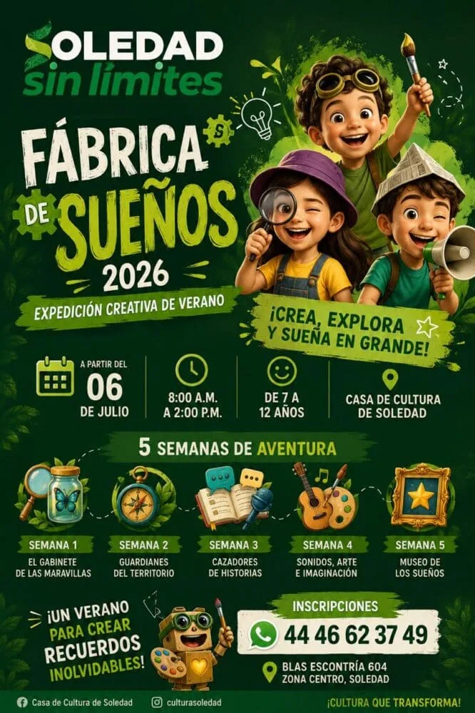 Soledad prepara un verano cultural para niños con “Fábrica de Sueños 2026