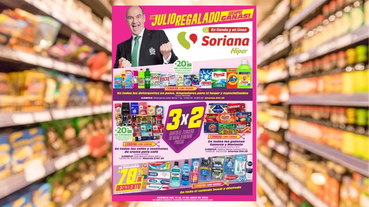 Soriana presenta el cuarto folleto Julio Regalado con descuentos de hasta 70% y ofertas 4x3
