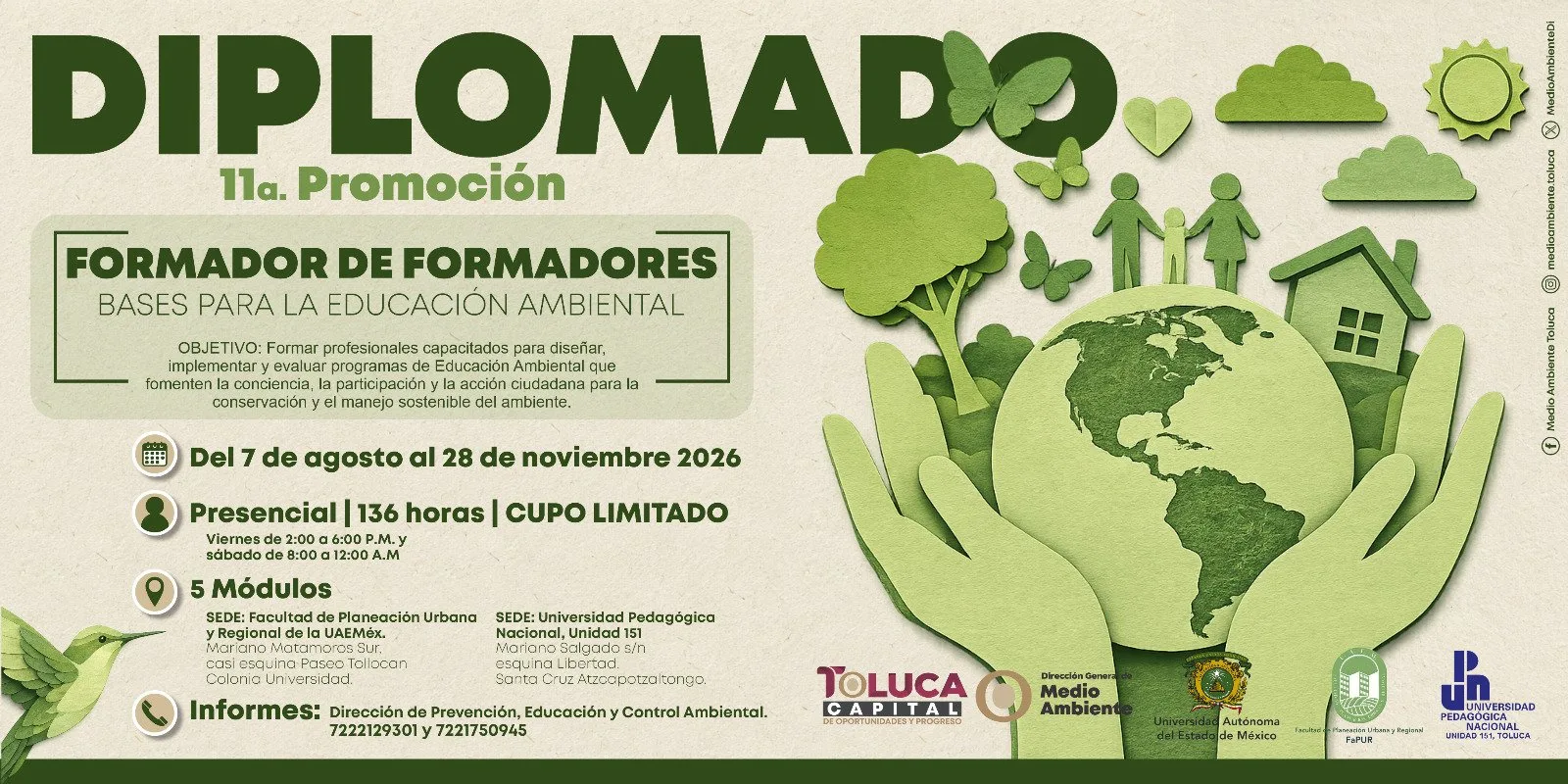 Abre convocatoria la 11ª edición del diplomado "Formador de Formadores" en Toluca