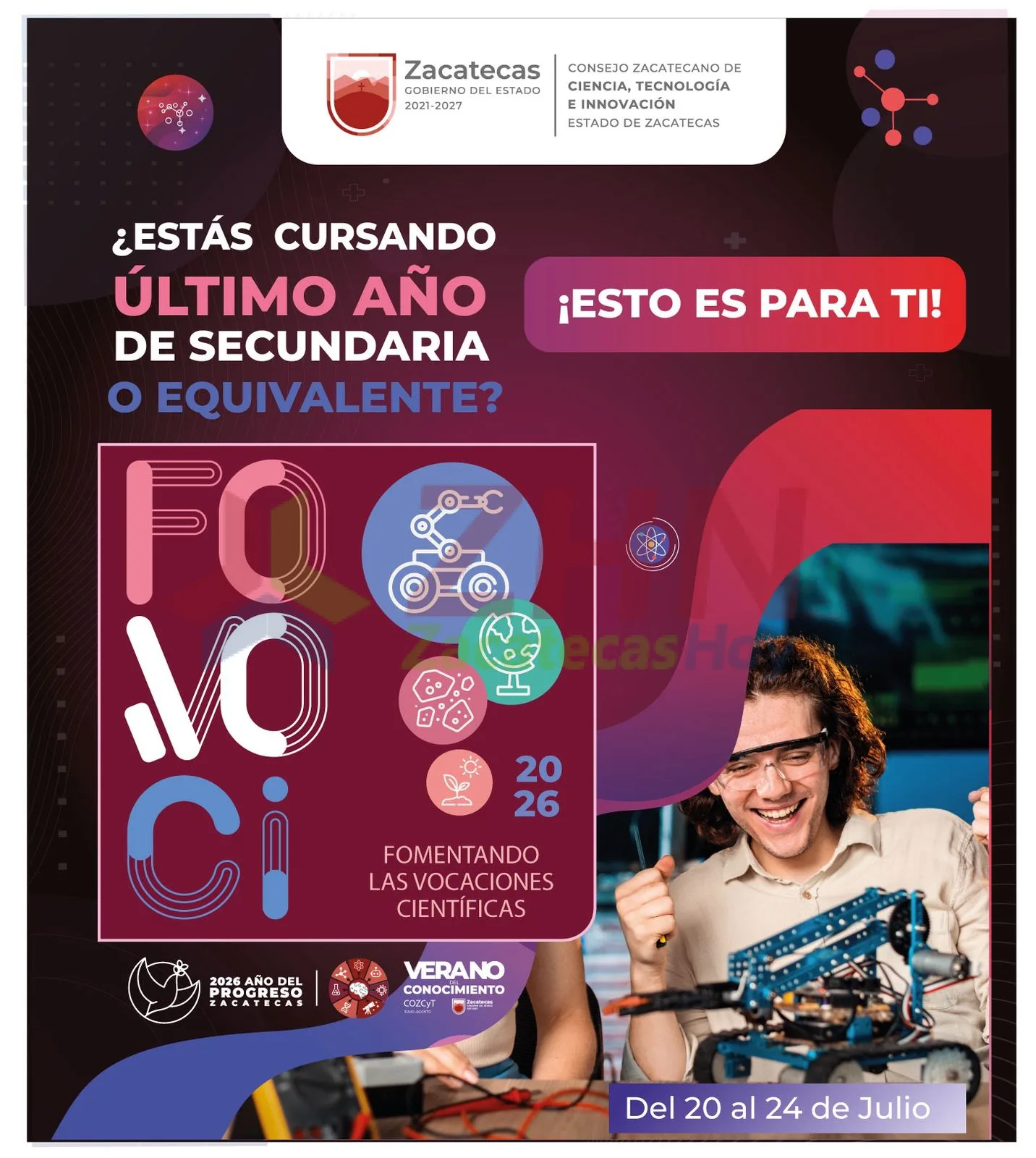 Abren inscripciones para Fovoci 2026, programa gratuito para estudiantes de secundaria en Zacatecas