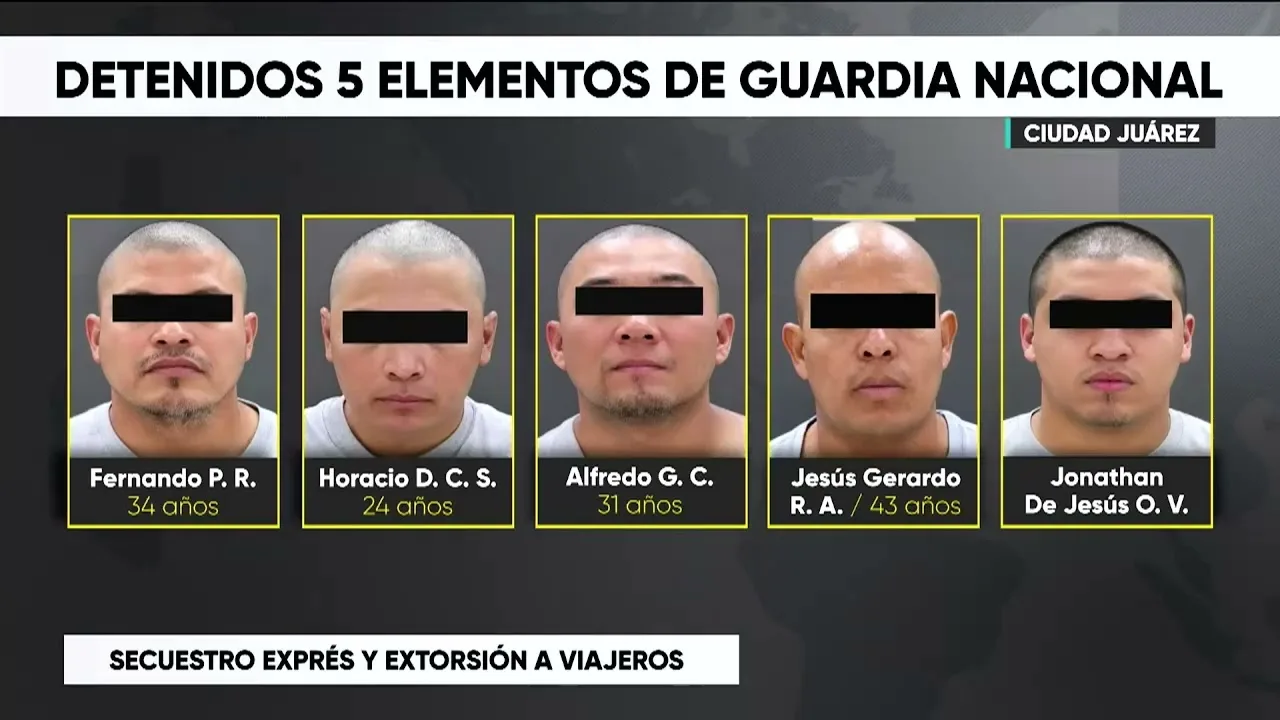 Arrestan a cinco elementos de la Guardia Nacional por extorsión en aeropuerto fronterizo
