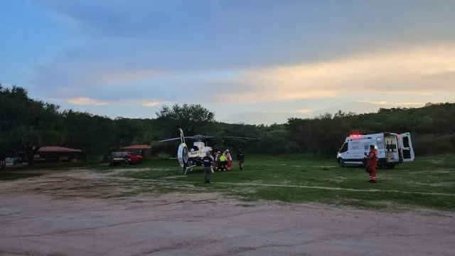 Hombre herido en caída mientras hacía senderismo fue rescatado en helicóptero en Calvillo