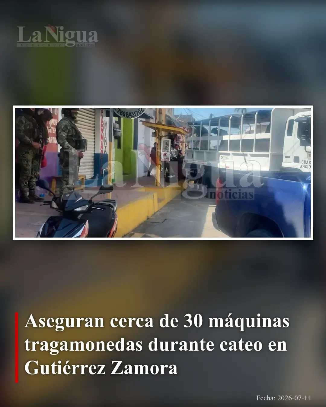 Incautan casi 30 máquinas tragamonedas en operativo federal en Gutiérrez Zamora