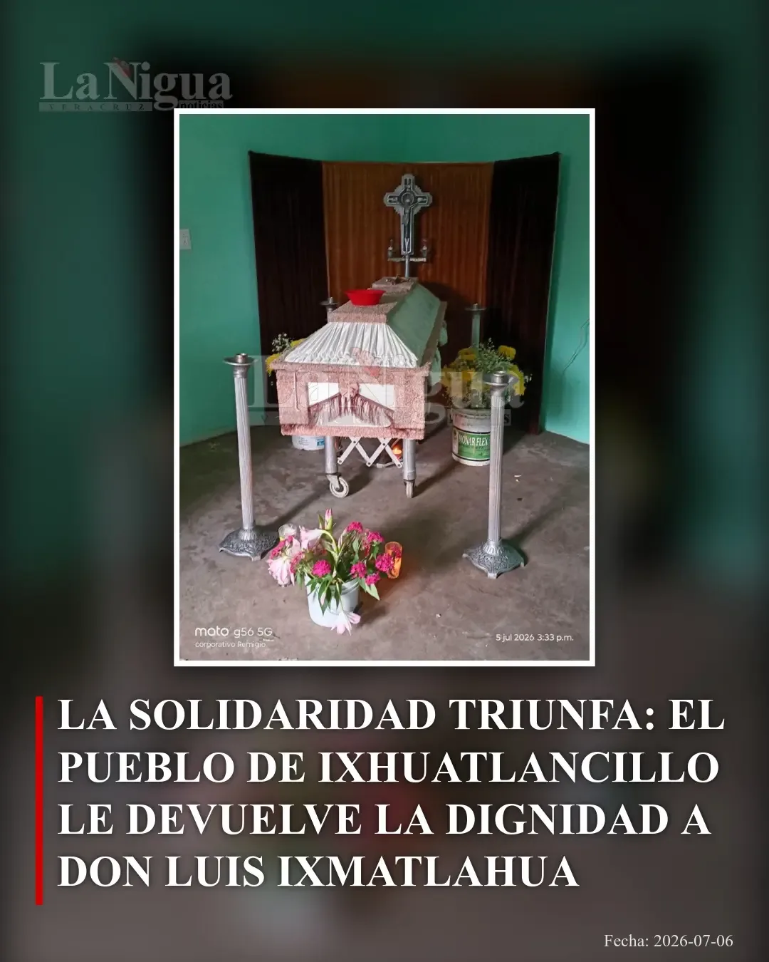 La comunidad de Ixhuatlancillo se une para ofrecer un velorio digno a don Luis Ixmatlahua