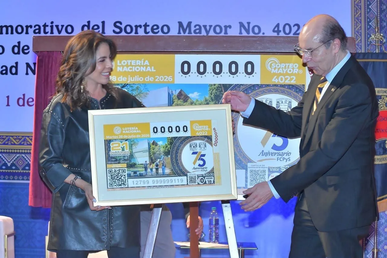 La Lotería Nacional lanza billete conmemorativo por 75 años de la FCPyS de la UNAM