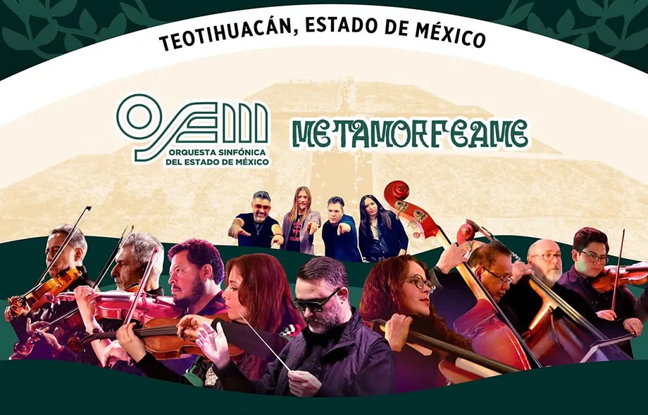 La Orquesta Sinfónica del Estado de México y Metamorfeame se presentan en Teotihuacán por la paz