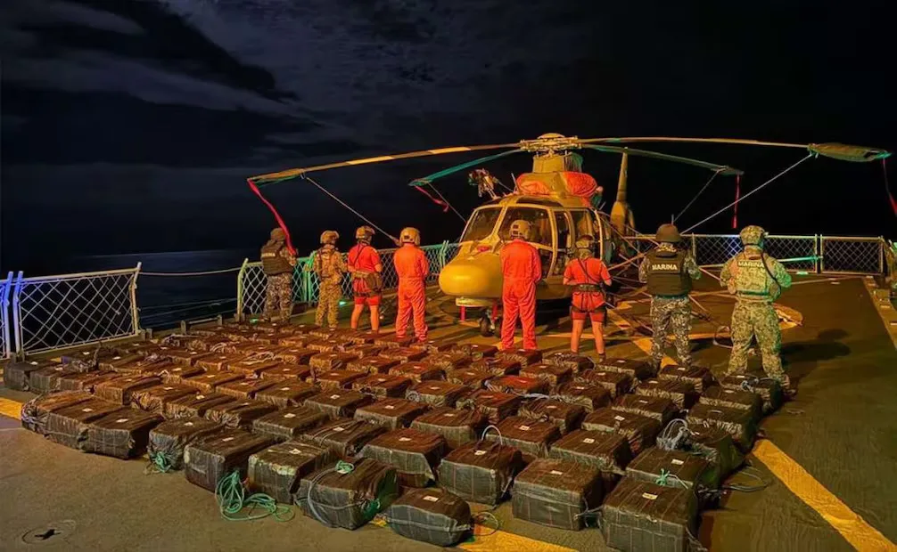 Marina de México intercepta casi tres toneladas de cocaína frente a Oaxaca