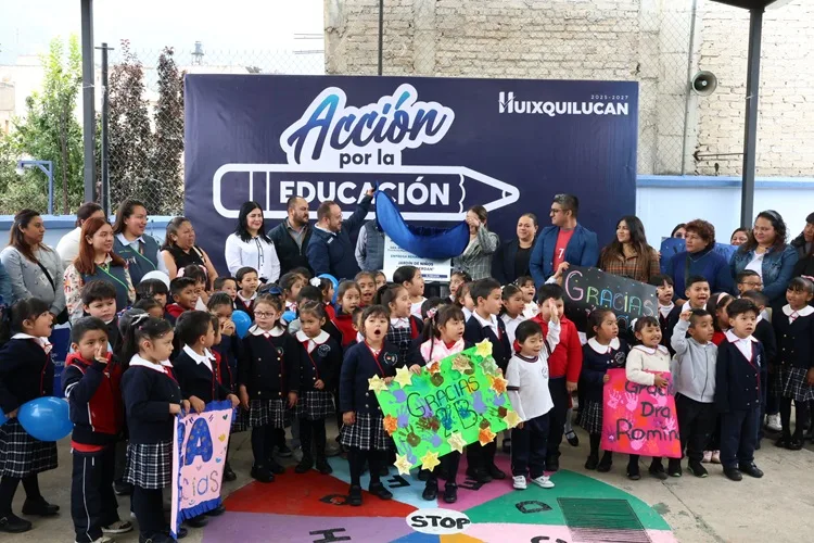 Mejoran infraestructura del Jardín de Niños “Aquiles Serdán” para beneficiar a estudiantes de Huixquilucan
