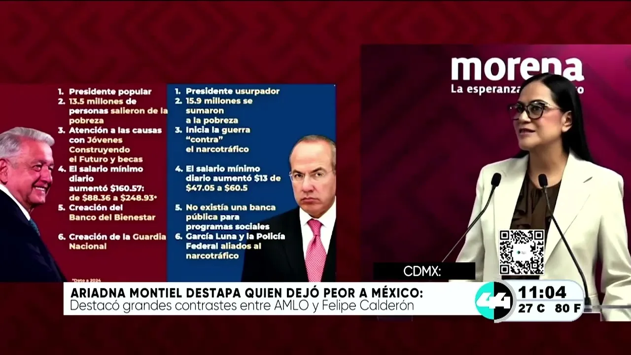 Morena compara impacto social y seguridad entre gobiernos de López Obrador y Calderón