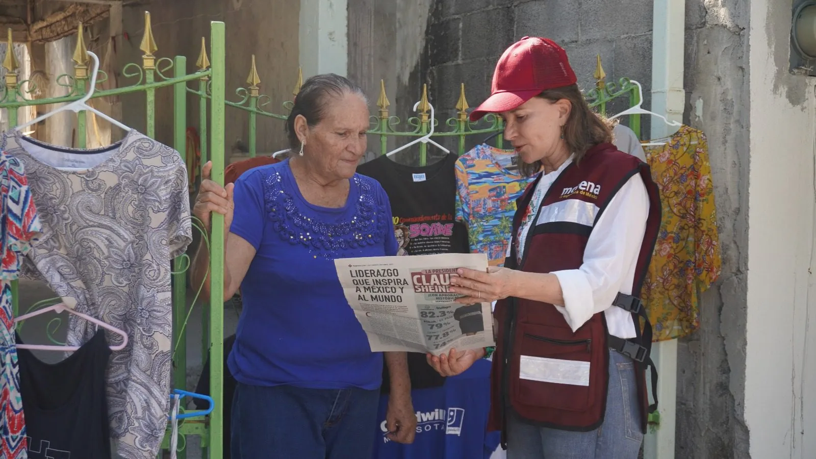 Ninfa Cantú recorre colonias de Nuevo Laredo y conversa con vecinos sobre la Cuarta Transformación