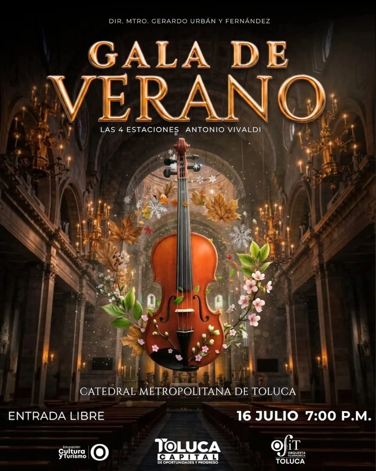 Orquesta Filarmónica de Toluca ofrecerá gala gratuita con “Las Cuatro Estaciones” de Vivaldi