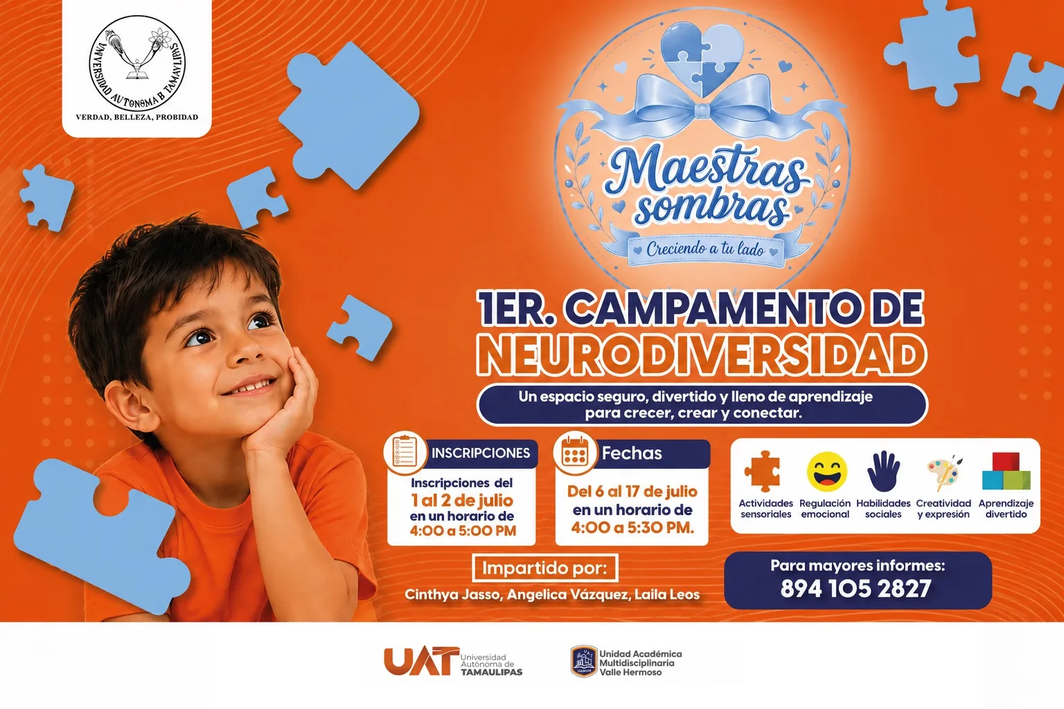 Universidad Autónoma de Tamaulipas lanza campamento para niños neurodivergentes en Valle Hermoso