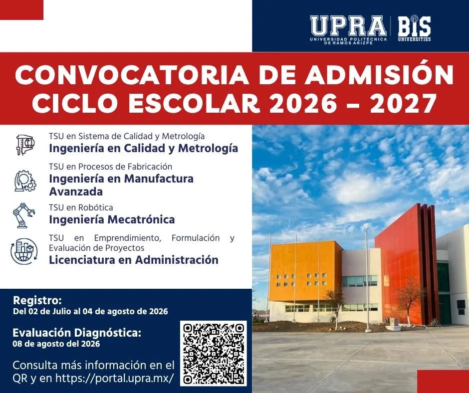 Universidad Politécnica de Ramos Arizpe abre registro para nuevo ciclo escolar