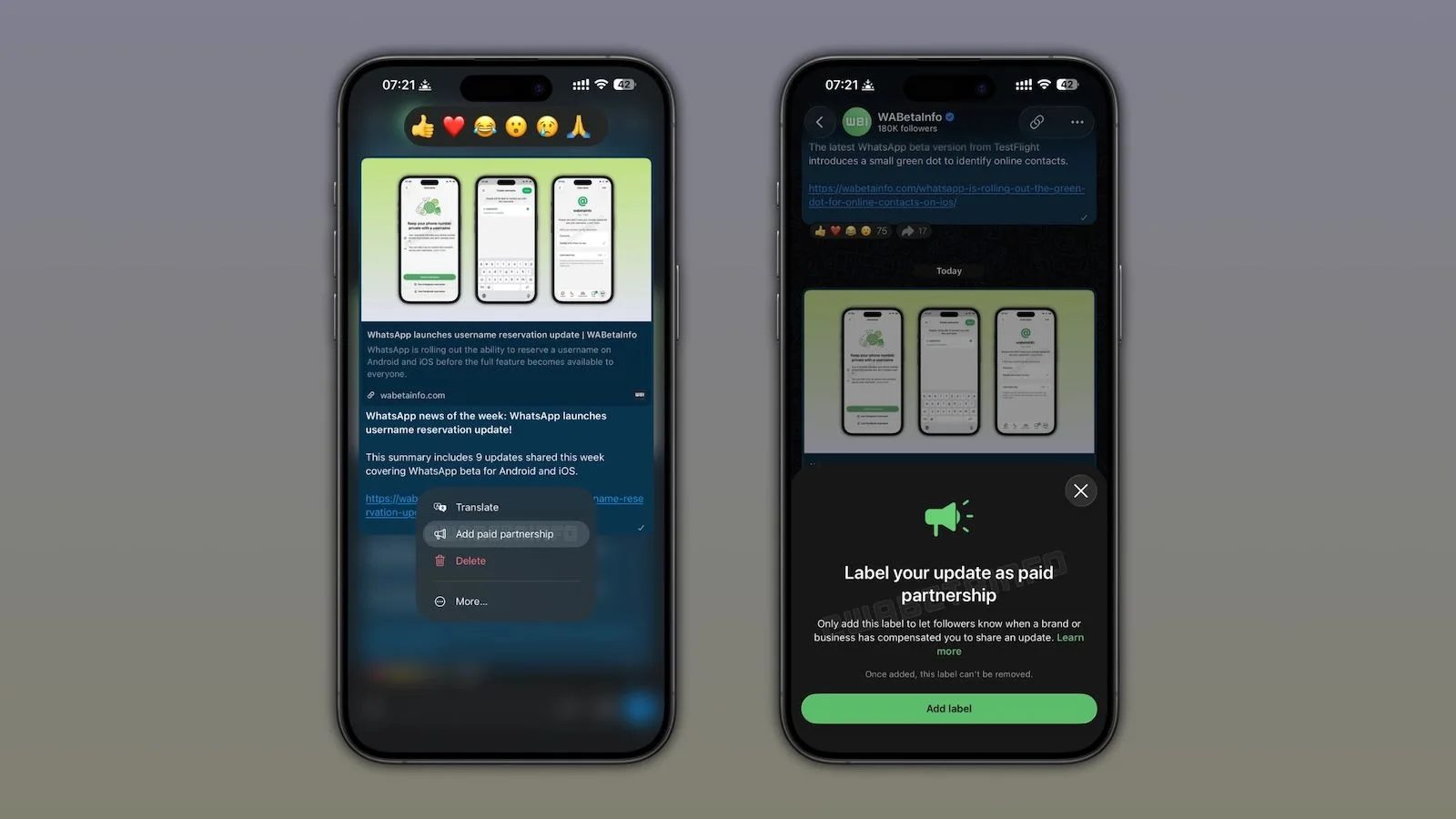 WhatsApp introduce etiqueta obligatoria para identificar publicidad en canales